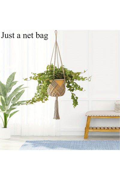 Choice3 Grey 1pcs Boho Macrame Plant Hanger for Indoor Outdoor Hanging Succul...