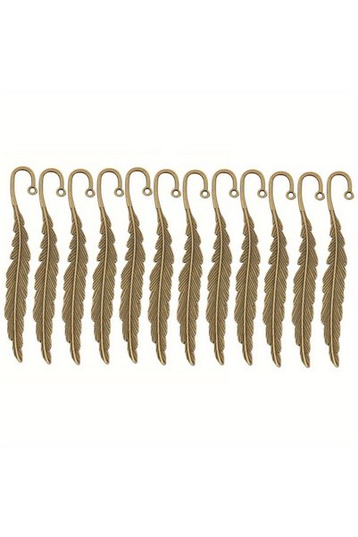 Choice3 Ancient cyan 12pcs Vintage Silver Zinc Alloy Charm Metal Feather Book...