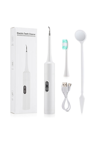 Choice1 WHITE Electric Dental Scaler with Teeth Brush Head Calculus Tartar Re...