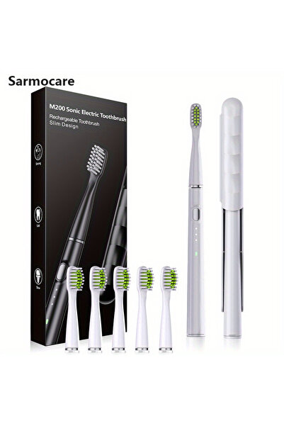 Choice1 White With 6 Heads Portable USB Rechargeable Sonic Electric Toothbrus...