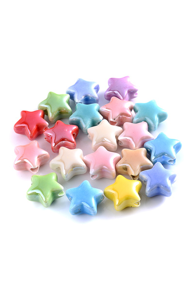 Choice5 10pcs random mix 10pcs 13.5mm Mix Color Star Beads Ceramic Beads For ...