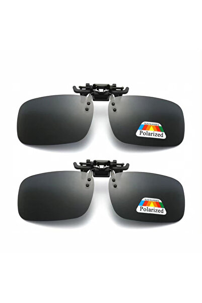 Choice L FUS Polarized Clip Sunglasses 2Pcs Set Myopia Glasses Clip Driver Fi...