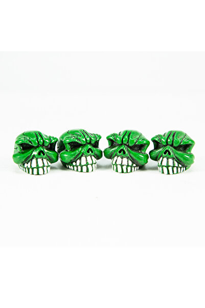 choice2 Green 4Pcs/Set Valve Caps Skull Tire Valve Dust Caps for Car, Motorbi...