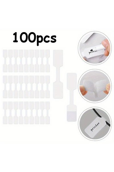 Choice 100pcs 100pcs White Cable Labels - Self-Adhesive Writable Cord Tags fo...