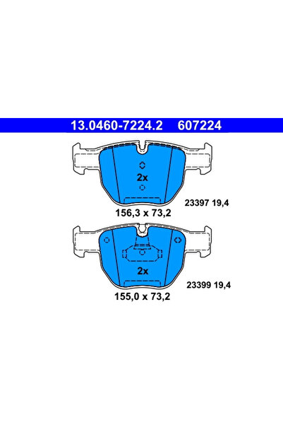 Ate Brake pad set, disc brake 13.0460-7224.2