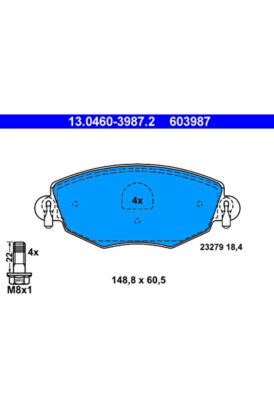 Ate Σετ τακάκια φρένων, δισκόφρενα 13.0460-3987.2 Ford Mondeo Iii/Mondeo Iii ...