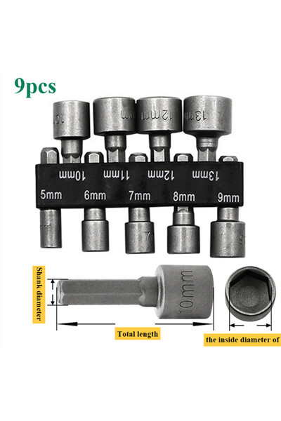 Choice1 GZ183-9pcs 9/14/23pcs/set 5mm-13mm Hex SocketS Sleeve Nozzles Nut Dri...