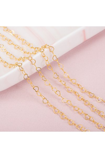 Choice 1meter Gold color 5Meters 1Meter 3mm Love Heart Chain Copper Links for...