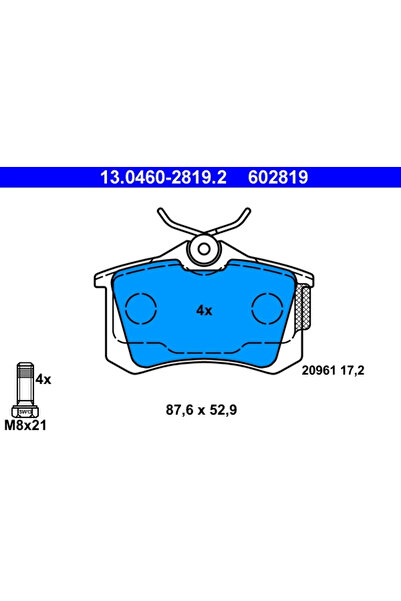 Ate Set of brake pads, disc brake 13.0460-2819.2