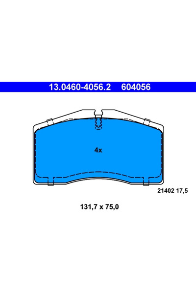 Ate Σετ τακάκια φρένων, δισκόφρενο 13.0460-4056.2