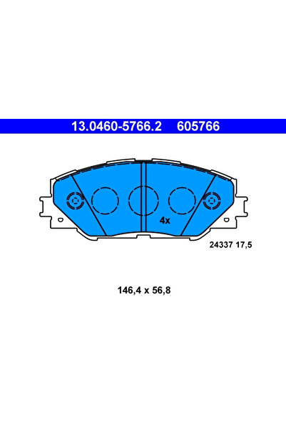 Ate Σετ τακάκια φρένων, δισκόφρενα 13.0460-5766.2