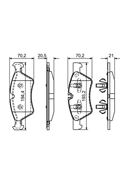 Bosch Σετ τακάκια φρένων, δισκόφρενο 0986494165 Mercedes-Benz E-Class/E-Class...