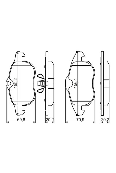 Bosch Σετ τακάκια φρένων, δισκόφρενο 0 986 494 044