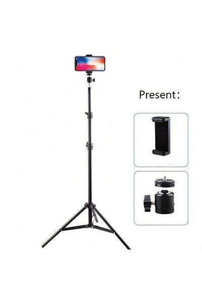 Choice black 1pc 63-inch With Foldable Tripod & Phone Holder Clip 160.02 Cm M...