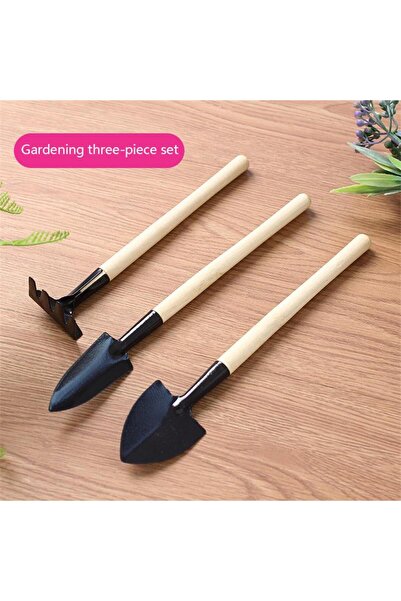 Choice Wood color Gardening Tools Three-Piece Set Mini Garden Tools Multi-Fun...