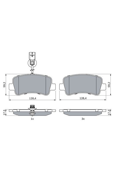 Bosch Set plăcuțe de frână, frână cu disc 0 986 494 500