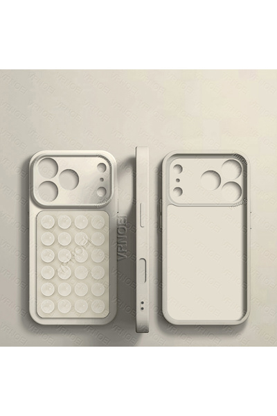 Choice84 iPhone17 Pro Beige Fashion 2IN1 Suction Cup Bracket Lens Protection ...