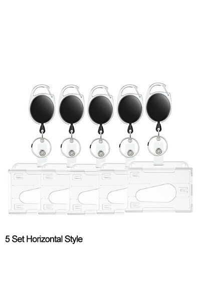 Choice3 H-5 Sets 1/5Pcs Keychain Badge Reel Retractable Pass Work Permit Case...