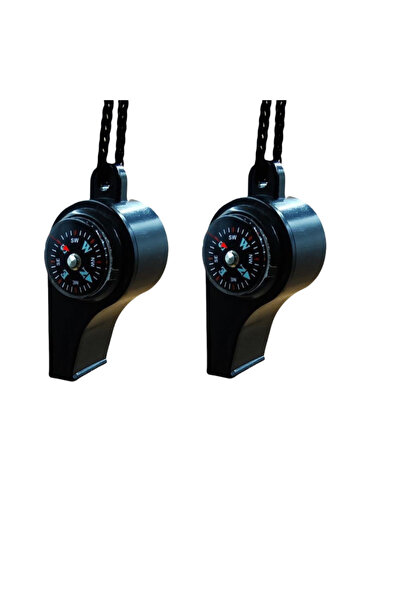 Choice Black 2pcs 3 in 1 Emergency Survival Whistle Compass Thermometer Refer...