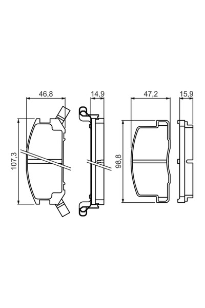 Bosch Σετ τακάκια φρένων, δισκόφρενο 0 986 494 412