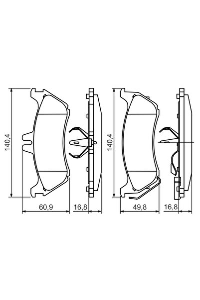 Bosch Σετ τακάκια φρένων, δισκόφρενο 0 986 424 708