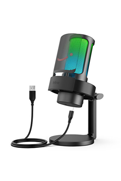 Choice ميكروفون FIFINE أسود اللون يعمل بمنفذ USB للتسجيل والبث على أجهزة الكم...