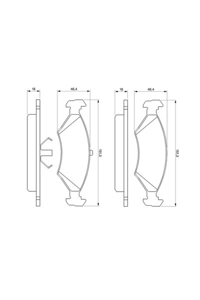 Bosch Set plăcuțe de frână, frână pe disc 0 986 466 402