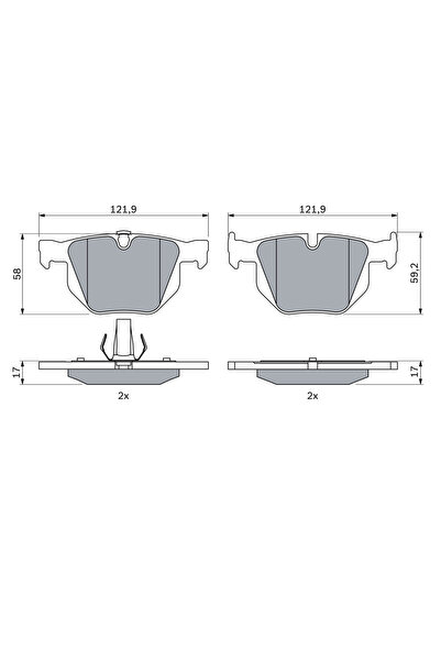 Bosch Σετ τακάκια φρένων, δισκόφρενο 0 986 424 766