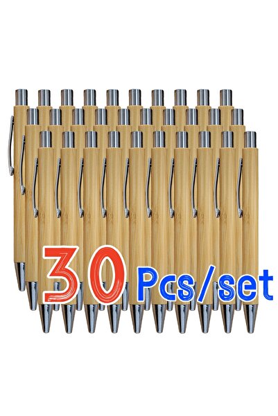 Choice 30Pcs 5-100Pcs/Lot Bamboo Wood Ballpoint Pen 1.0mm Tip Office School W...