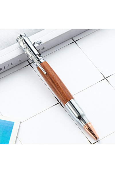 Choice5 Silver pear wood 1Pc Metal Wooden Ballpoint Pen, Gun Shaped Click Pen...