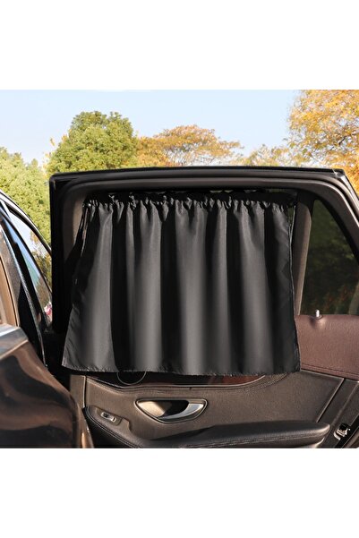 Choice1 B-Black fabric style Black Suction Cup Curtain UV Protection Universa...