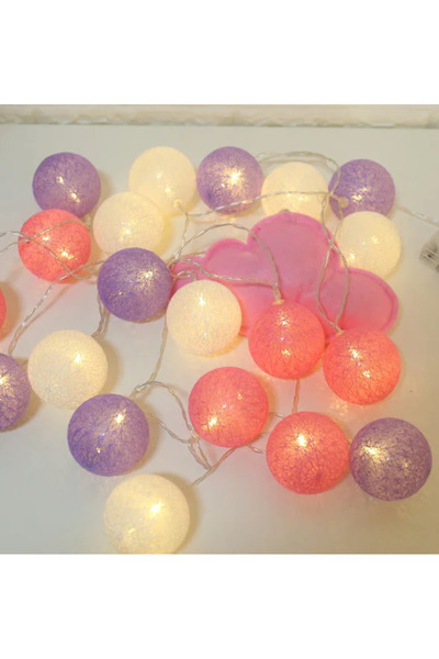 Choice 3m 20Leds Style A-Pink purple 20LED Cotton Balls String Lights Garland...