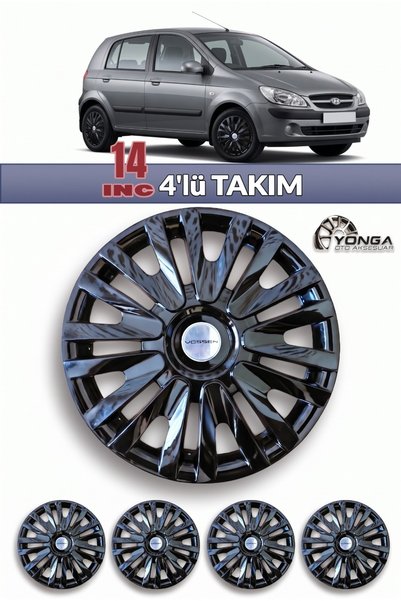 YONGA OTO AKSESUAR HYUNDAİ GETZ 14 INC Jant Kapağı Kırılmaz 4 adet, Amblem ve 8 adet Cırt kelepçe