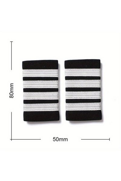 Choice 4 Bar Silver 1 Pair Pilot Aviation Uniform Shoulder Badge Shirts Craft...