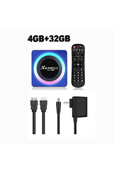 Choice32 EU Plug 4G 32G X88 PRO 13 Android 13.0 TV Box Rockchip RK3528 4K 2.4...