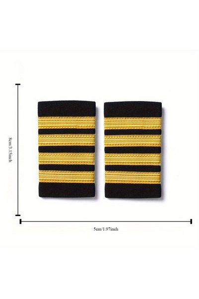 Choice 4 Bar Yellowe 1 Pair Pilot Aviation Uniform Shoulder Badge Shirts Craf...
