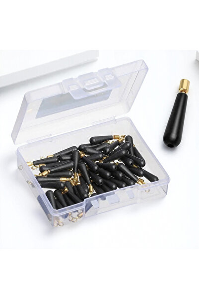 Choice 50pcs Size M 50pcs Drift Fishing Float Seats Copper Head Rubber Bobber...
