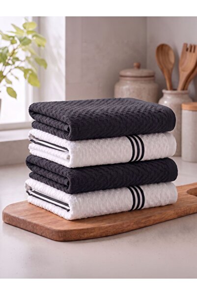 Donetella 100% Cotton Kitchen Towels - Pack of 4 | 38x64 cm | 400 GSM | Highl...