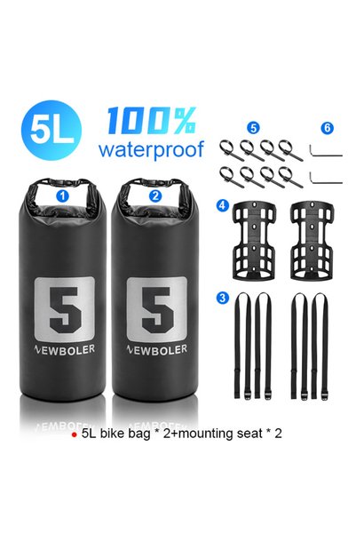 Choice 2pcs 5L 2pcs seat NEWBOLER Portable Waterproof Bicycle Fork Bag 5L Por...