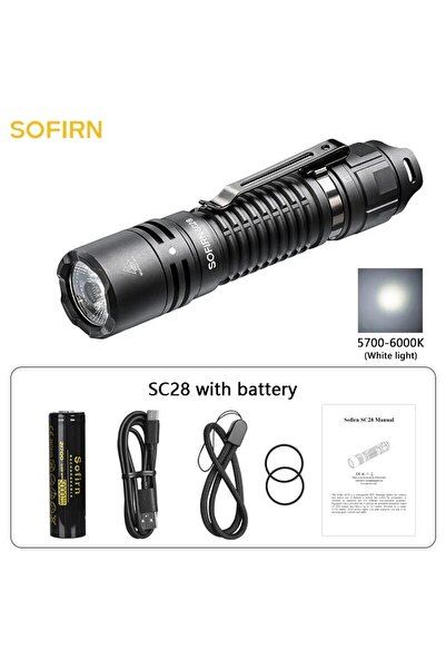 Choice Lithium Metal black 5700-6000K With 21700 battery Sofirn SC28 XHP50B H...