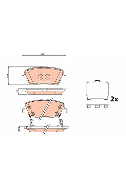 TRW Комплект спирачни накладки, дискови спирачки Gdb3624 Fiat 500X Hyundai Ge...