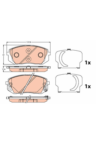 TRW Set of brake pads, disc brake GDB3647