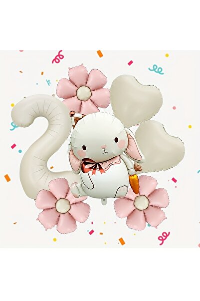 Choice other 2 7pcs Adorable Rabbit Daisies Balloon Set 40 Inch Cream White N...