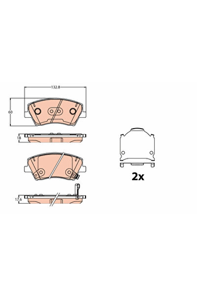 TRW Σετ τακάκια, Δισκόφρενα Gdb2203 Hyundai Elantra V Sedan/Elantra Vi Sedan/...