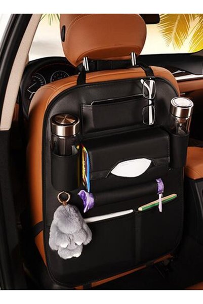 Choice black 2024 New Car Seat Back Storage Organizer Bag Universal PU Leathe...