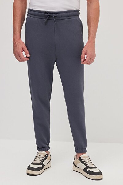Tudors Unisex Relax Fit Rahat Kesim Şardonlu 3 Cepli Lastikli Jogger Paça Gri...