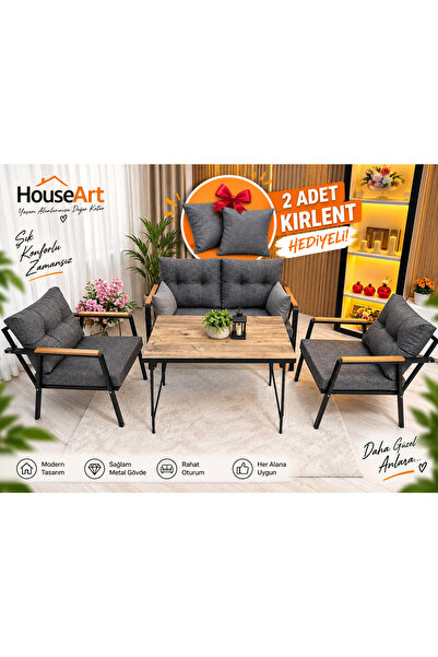 HouseART Balkon ,Bahçe , Teras , Cafe ,Salon , Metal Kanepe , Metal Kanepe Ko...