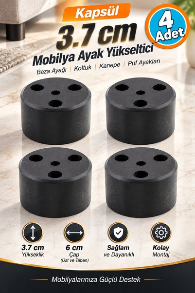 NZB Mobilya Ayak Yükseltici Baza Ayağı Koltuk Kanepe Altı Puf Ayakları Yüksek...