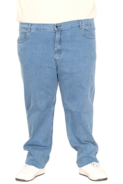 ModeXL Mode XL Büyük Beden Erkek Klasik Kot Pantolon MARK 21920 Açık Mavi