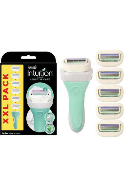 Wilkinson Intuition Sensitive Care Shaving Top Bottom Set with 6 Refills